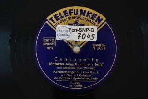 Canzonetta (Anzoletta sang: Komm, mia bella) : aus: Gasparone / (Carl Millöcker)
