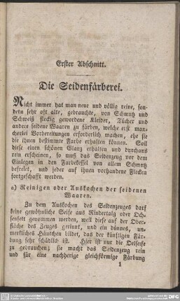 Erster Abschnitt. Die Seidenfärberei