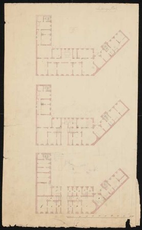 Mietshaus Leipziger Platz 16/17, Berlin: Grundriss Souterrain, Erd- und erstes Obergeschoss