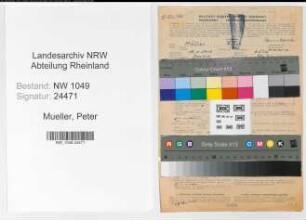Entnazifizierung Peter Mueller , geb. 17.01.1915 (Postbeamter)