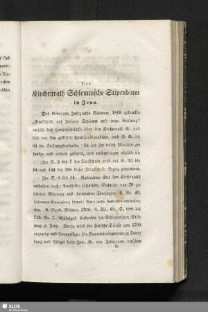 Das Kirchenrath Schlemmsche Stipendium in Jena