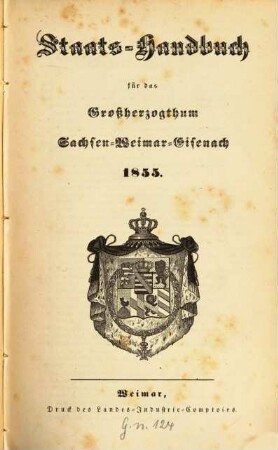 Staatshandbuch für das Großherzogtum Sachsen. 1855