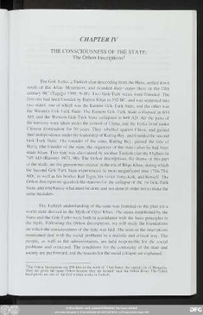 Chapter IV The Consciousness Of The State: The Orhon Inscriptions