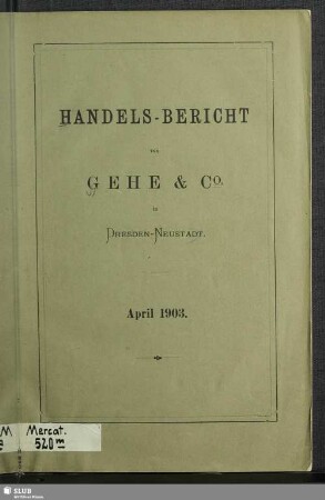 1903: Handelsbericht