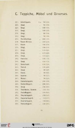 C. Teppiche, Möbel und Diverses (Nr. 227-350)