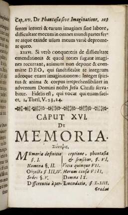Caput XVI. De Memoria