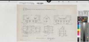 Ahaus (Ahaus) Wiederaufbau der Doppelhäuser Tückingstraße Grundrisse, Ansichten, Schnitt 1953 1 : 500 37 x 62 Zeichnung Gemeinnützige Wohnstättengesellschaft Münsterland Wohnungsgesellschaft Münsterland