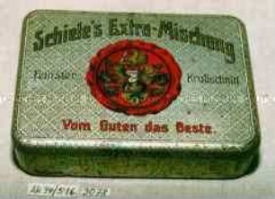 Blechdose für 50g Tabak "Schiele's Extra-Mischung" (Abbildung eines Wappens)