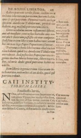 Caii Institutionum Liber I.
