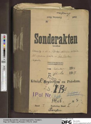 Überweisung der für den Kriegsbedarf erforderlichen Grundstücke und vorhandenen Gebäude im Kreise Prenzlau