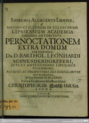 Pernoctationem extra domum