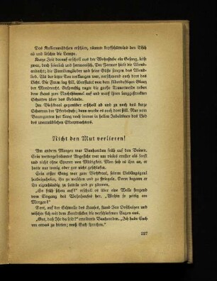 Nicht den Mut verlieren!