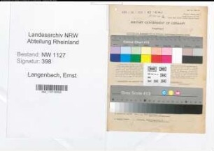 Entnazifizierung Ernst Langenbach , geb. 20.12.1900 (Monteur)