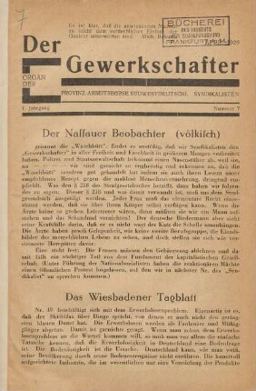 1. Jahrgang, Nummer 7, April 1929