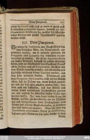 XXI. Vom Purgieren.