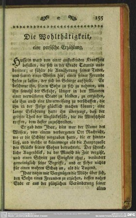 Die Wohlthätigkeit, eine persische Erzählung
