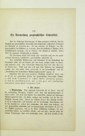 VII. Die Verwertung geographischer Lehrmittel