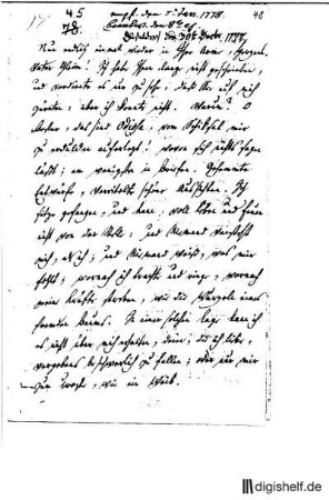 45: Brief von Wilhelm Heinse an Johann Wilhelm Ludwig Gleim