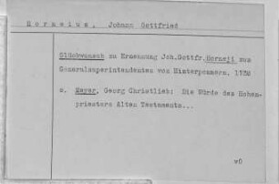Hornejus, Johann Gottfried - Hosang, Elisabeth