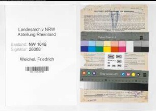 Entnazifizierung Friedrich Weichel , geb. 27.02.1893 (Referent)