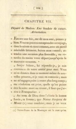 Chapitre VII. Départ de Madras ...