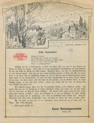 1.1917: Liebe Kameraden