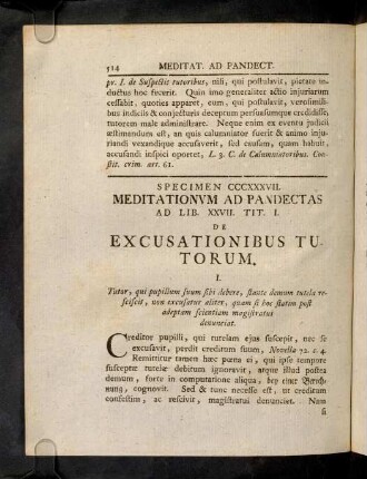 514-520, Sp. 337. De Excusationibus tutorum