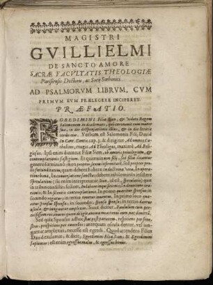 Ad Psalmorum Librum, Cum Primum Eum Prælegere Inciperet.
