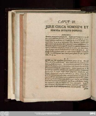 Caput III. De Iure Circa Somnum Et Somnia Intuitu Dominii.