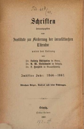 Salomo Gabirol und seine Dichtungen