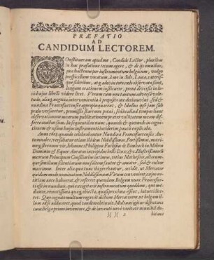 Praefatio Ad Candidum Lectorem.