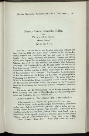 Neue südamerikanische Käfer.