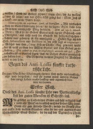 Gegen des Anti-Lossii fünffte Lutherische Lehr