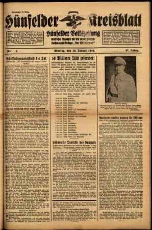 Ausgabe vom Montag, den 12. Januar 1942.
