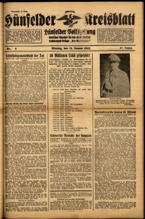 Ausgabe vom Montag, den 12. Januar 1942.