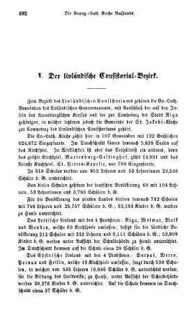 V. Der livländische Consistorial-Bezirk