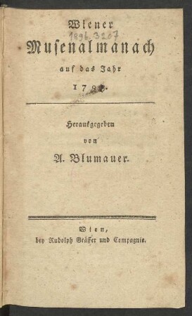1793: Wiener Musenalmanach