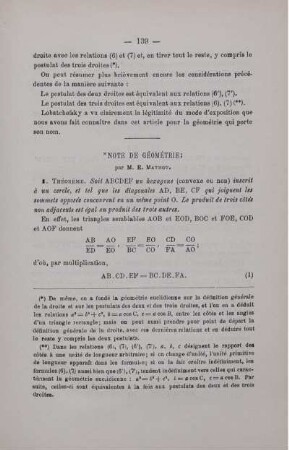NOTES DE GÉOMÉTRIE.