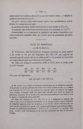 NOTES DE GÉOMÉTRIE.