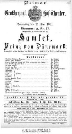 Hamlet, Prinz von Dänemark