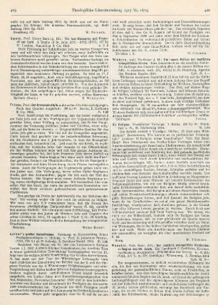 419-420 [Rezension] Luther’s großer Katechismus. Textausg. m. Kennzeichng. seiner Predigtgrundlagen u. Einleitg. v. Johannes Meyer