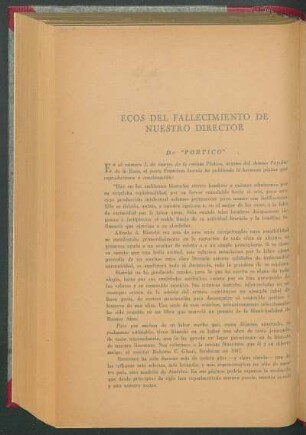 Ecos del fallecimiento de nuestro director
