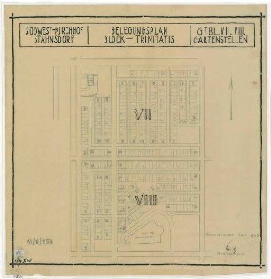 Belegungspläne Trinitatis (Original) Südwestkirchhof Stahnsdorf - Gartenblock VII, VIII Gartenblock