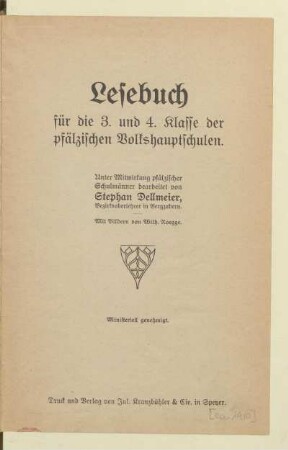 Lesebuch für die 3. und 4. Klasse der pfälzischen Volkshauptschulen