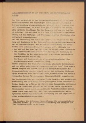 Der Sportunterricht in der Unterstufe der Körperbehindertenschule