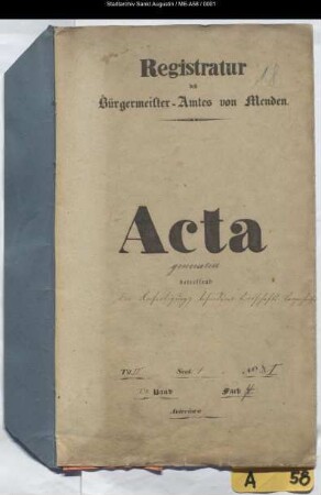 Anfertigung besonderer Ortschafts-Verzeichnisse - generalia -