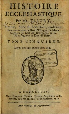 Histoire Ecclesiastique, 5. Depuis l'an 395. jusques à l'an 429.