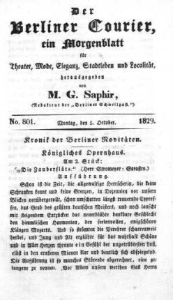 No. 801, Montag, den 5. October 1829