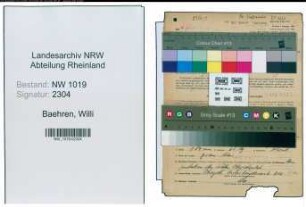Entnazifizierung Willi Baehren , geb. 07.01.1918 ()