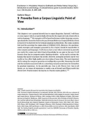 Proverbs from a corpus linguistic point of view